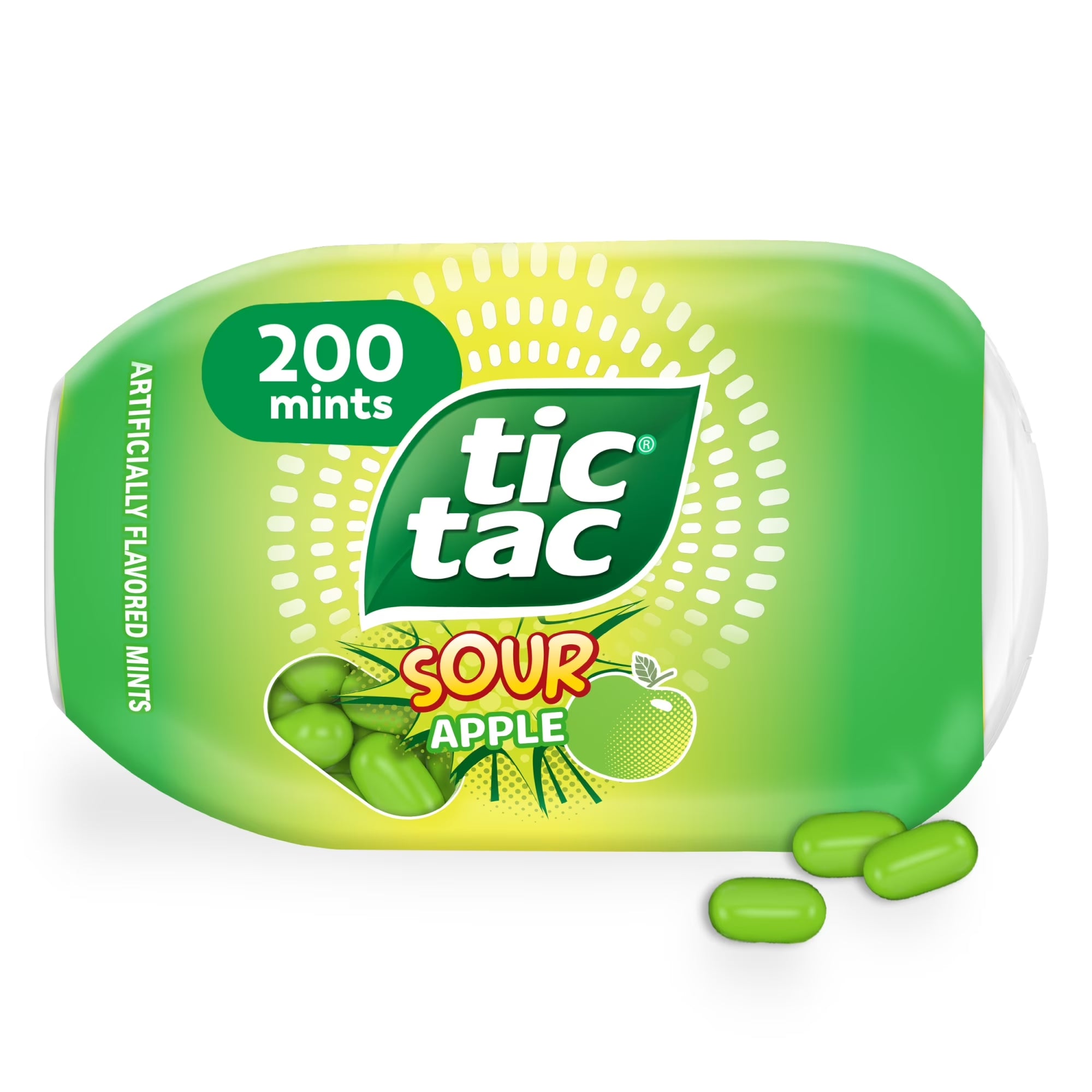 Tic Tac Sour Apple Mints, On-The-Go, Refreshing Sour Fruity Mints, Share Size, Portable Bottle Pack, 3.4 Oz​