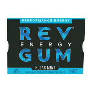 Rev Gum Sugar Free Polar Mint Energy Gum, 6 Pieces