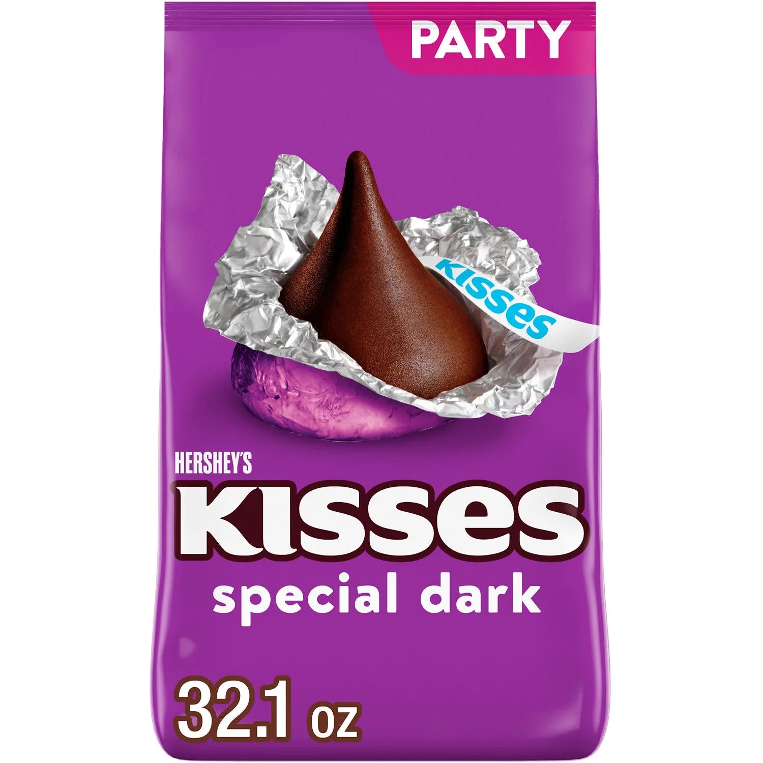 Hershey'S Kisses Special Dark Mildly Sweet Chocolate Candy, Party Pack 32.1 Oz