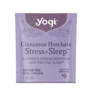 Yogi Tea Cinnamon Horchata Stress + Sleep, Caffeine-Free Herbal Tea Bags, 16 Count