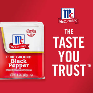 Mccormick Non-Gmo Kosher Pure Ground Black Pepper, 1.5 Oz Can