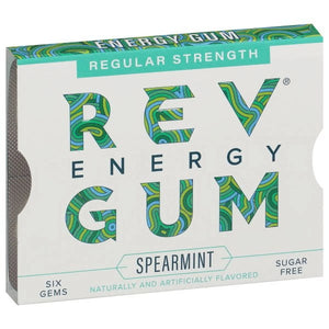 Rev Gum Sugar Free Spearmint Energy Gum, 6 Pieces