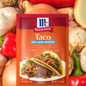 Mccormick 30% Less Sodium Taco Seasoning Mix, 1 Oz Envelope