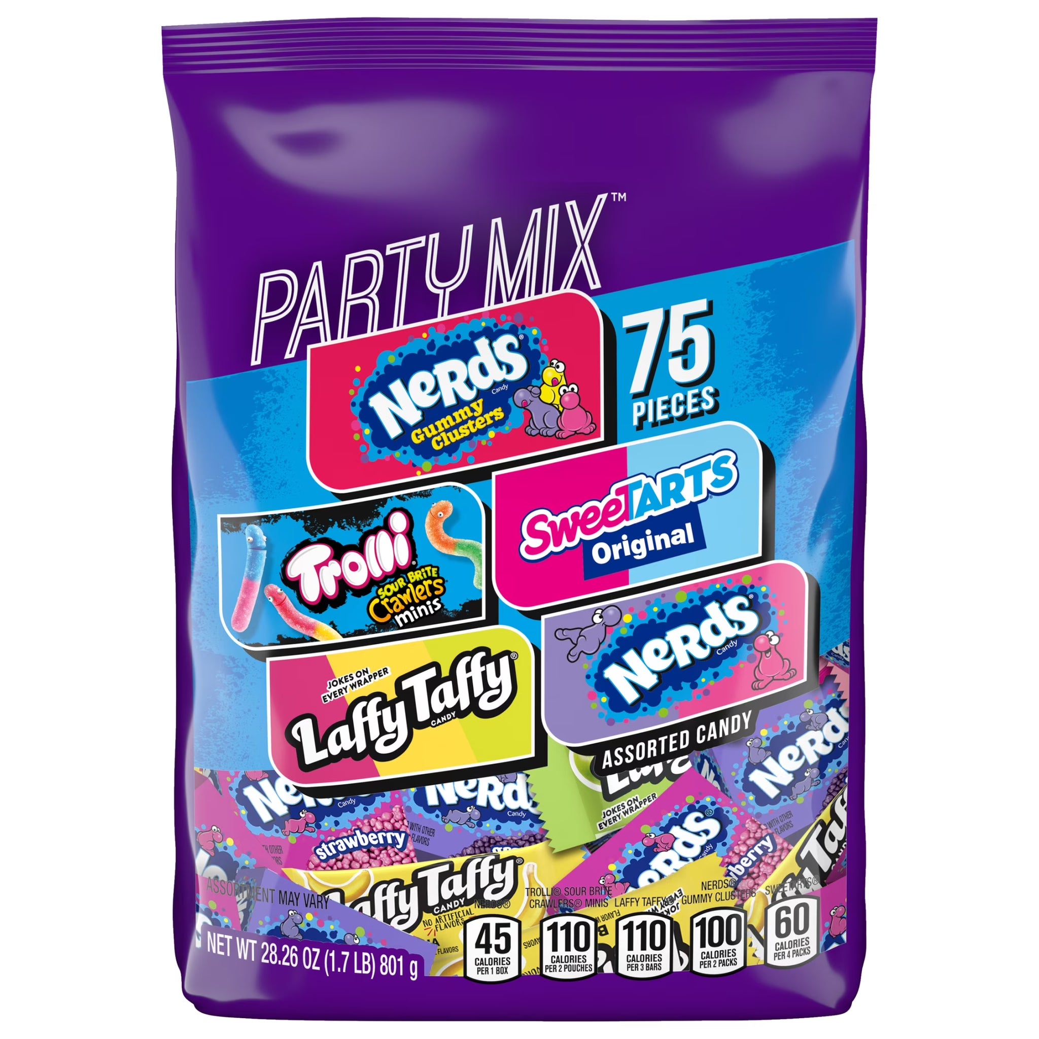 Sweetarts Variety Party Mix, Individually Wrapped Assorted Candy, 28.6 Ounce (75 Count)