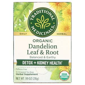 Traditional Medicinals Organic Dandelion Leaf & Root Herbal Supplement, 16 Count, .99 Oz