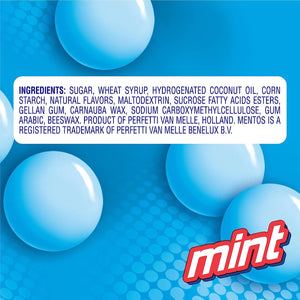 (2 Pack) Mentos Chewy Breath Mints Candy Roll, Peppermint, Peanut Free, Regular Size, 1.32 Oz, 6 Count