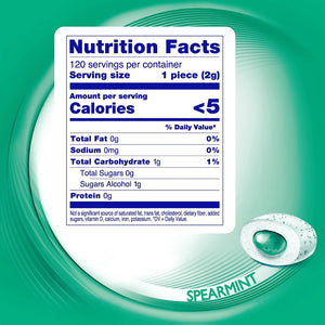 Mentos Pure  Sugar-Free Gum with Xylitol, Spearmint, Nut Free, 120 Regular Size Pieces