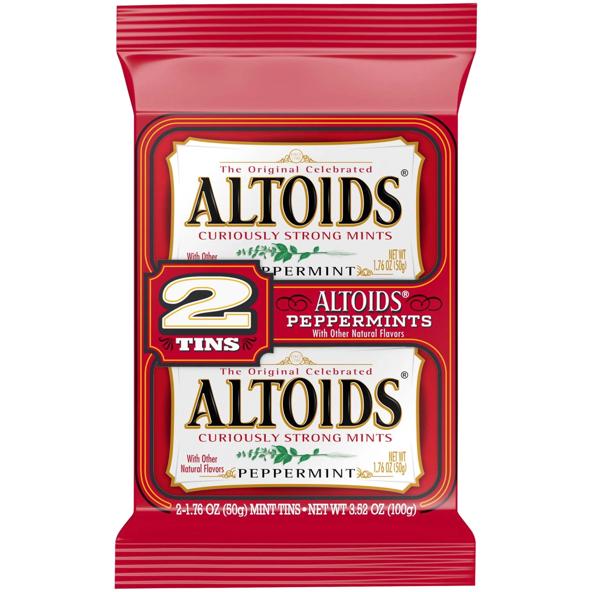 Altoids Peppermint Breath Mint Tins - 3.52 Oz (Pack of 2)