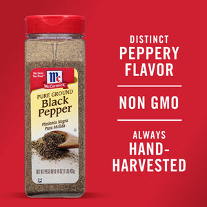 Mccormick Non-Gmo Kosher Pure Ground Black Pepper, 16 Oz Bottle