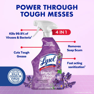 Lysol® All-Purpose Cleaner, Sanitizing and Disinfecting Spray, Lavender & Cotton Blossom, 32 Oz - 2 Pack