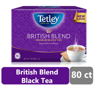 Tetley British Blend Premium Black Tea, 80 Count Tea Bags