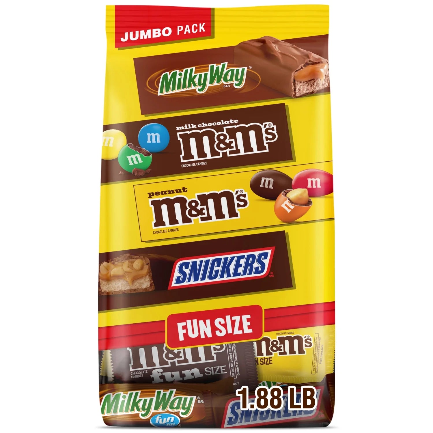 M&M'S, Snickers & Milky Way Fun Size Chocolate Candy Variety Pack - Bulk Bag