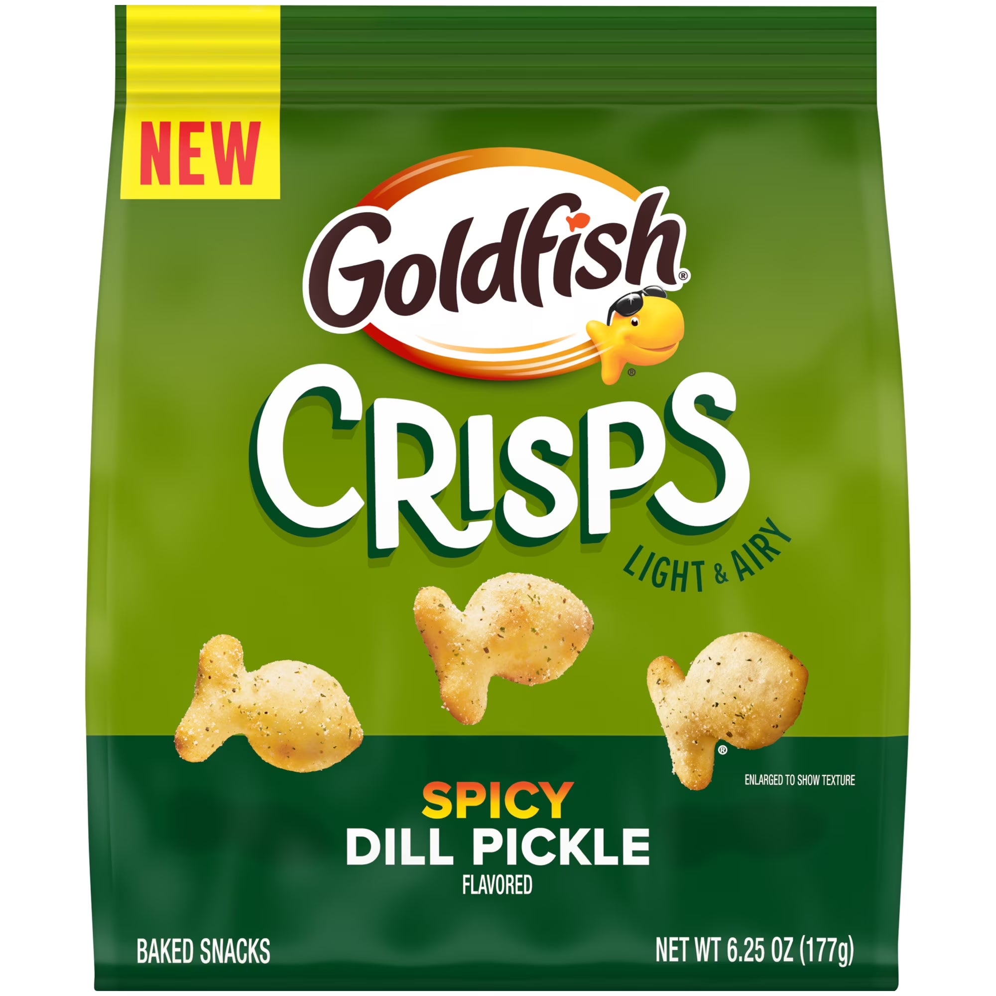 Goldfish 6.25 oz Crisps Spicy Dill Pickle Flavored Baked Chip Crackers, 6.25 Oz Bag