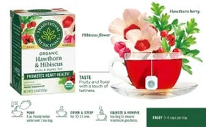 Traditional Medicinals, Organic, Hawthorn & Hibiscus, Tea Bags, 16 Ct