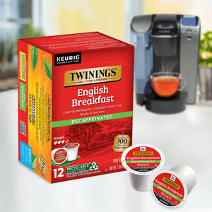 Twinings of London English Breakfast Black Tea Decaffeinated K-Cups for Keurig , 12 Ct.
