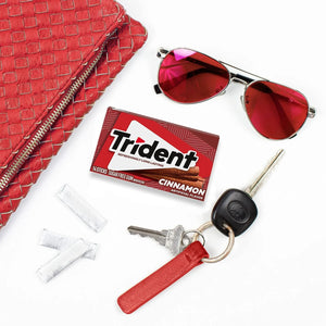 Trident Sugar Free Gum, Cinnamon, 3 Packs of 14 Regular Size Pieces (42 Total Pieces)