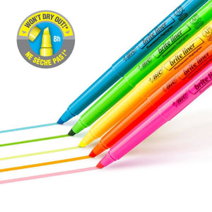 BIC Brite Liner Pink Highlighters, Chisel Tip, 12-Count Pack