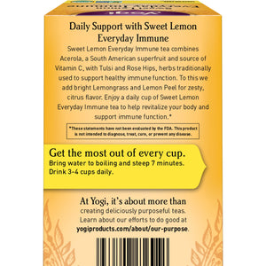 Yogi Tea, Sweet Lemon Everyday Immune, 16 Herbal Tea Bags, Caffeine Free