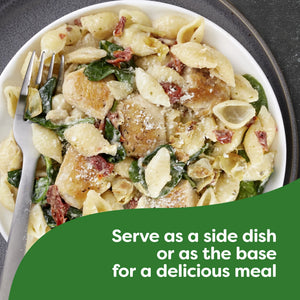 (4 pack ) Knorr No Artificial Flavors Creamy Garlic Spiral Pasta Cooks in 8 Minutes , 4.4 Oz Regular Pouch