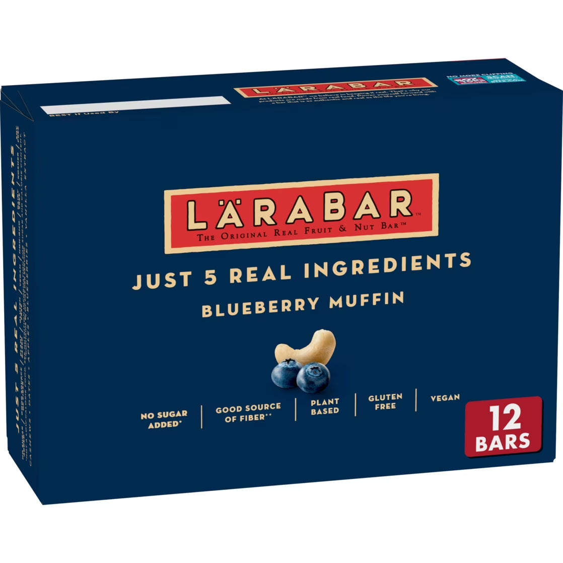 Larabar 19.2 Oz 12 CT GF Blueberry Muffin Fruit and Nut Bars, Gluten Free and Vegan, 19.2 Oz, 12 Count