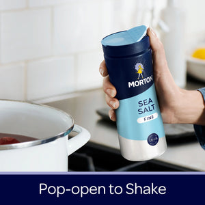 Morton® Fine Sea Salt – Fast Dissolving for Marinades, Soups and Dressings, 17.6 Oz Canister