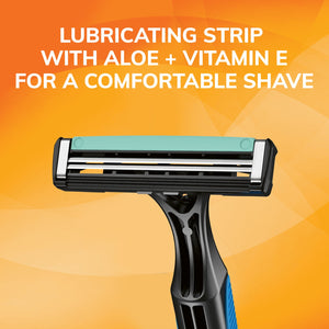 BIC Sensitive 2 Disposable Razors for Men with 2 Blades, 18 Pack