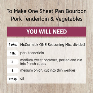 Mccormick Bourbon Pork Tenderloin & Vegetables One Sheet Pan Seasoning Mix, 1 Oz Envelope