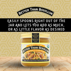 Better than Bouillon Organic Roasted Chicken Base, Shelf-Stable, 8 Oz Jar