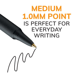 BIC Soft Feel Black Retractable Ballpoint Pens, Medium Point (1.0Mm), 12-Count