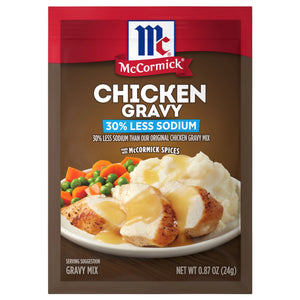 Mccormick 30% Chicken Gravy Less Sodium Chicken Gravy Mix No Artificial Flavors, 0.87 Oz Envelope