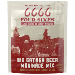 Four Sixes Big Gather Beer Marinade Mix, Meat Marinade with a Hint of Citrus, 1.25 Oz Packet