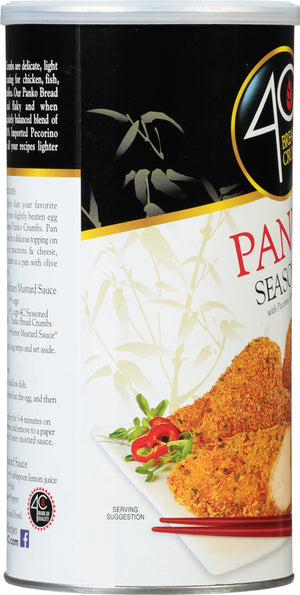 4C® Japanese Style Seasoned Panko Bread Crumbs 13 Oz. Canister Serving Size: 1/2 Cup (28G) Servings per Container: about 13