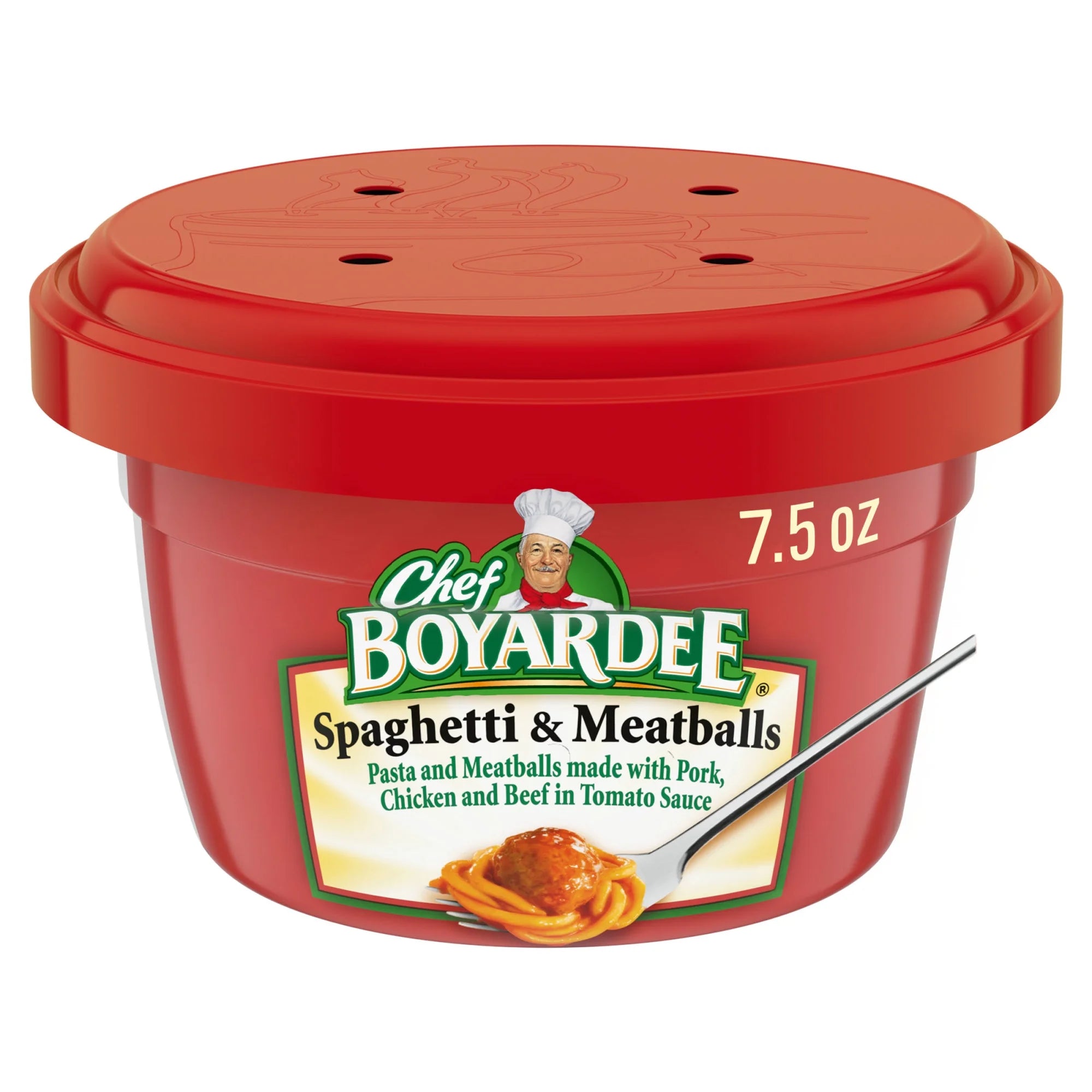 Chef Boyardee 7.5 oz Spaghetti and Meatballs in Tomato Sauce, Microwavable Meal, 7.5 Oz. Bowl