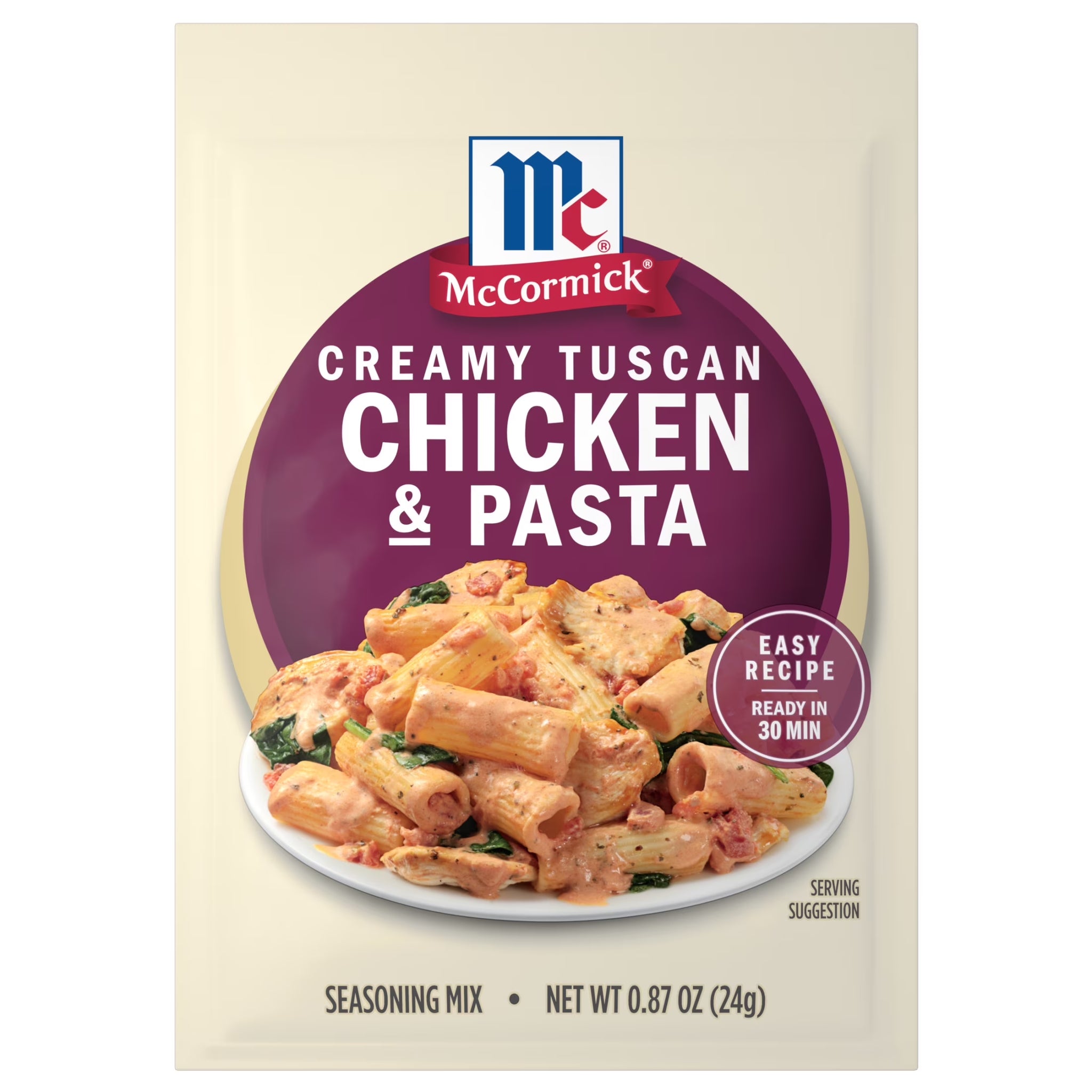 Mccormick Creamy Tuscan Chicken & Pasta Seasoning Mix, 0.87 Oz Pouch