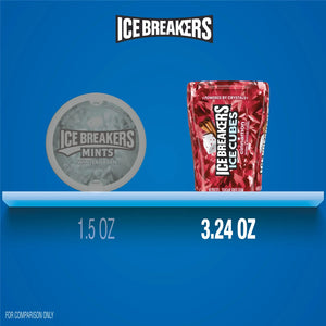 Ice Breakers Ice Cubes Cinnamon Sugar Free Chewing Gum, Bottle 3.24 Oz, 40 Pieces