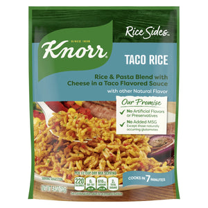 Knorr No Artificial Flavors Creamy Taco Rice Sides Cooks in 7 Minutes, 5.4 Oz Regular Pouch