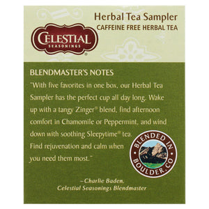 Celestial Seasonings Herbal Tea Sampler, Caffeine-Free Herbal Tea Bags (18 Count)