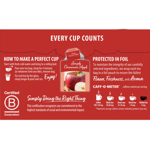 Bigelow Simply Cinnamon Apple Seasonal Tea, Caffeine Free, Herbal Tea Bags, 18 Count