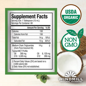 Windmill USDA Organic MCT Oil, 32 Fluid Ounces