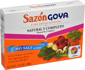 Goya Sazon Low Sodium Seasoning, Natural & Complete, 3.53 Oz