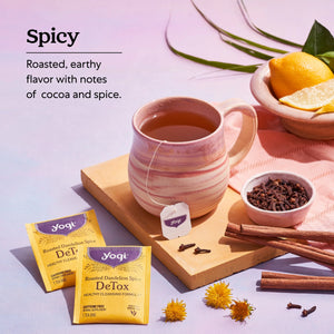 Yogi Tea Roasted Dandelion Spice Detox, Organic Herbal Tea Bags, 16 Count
