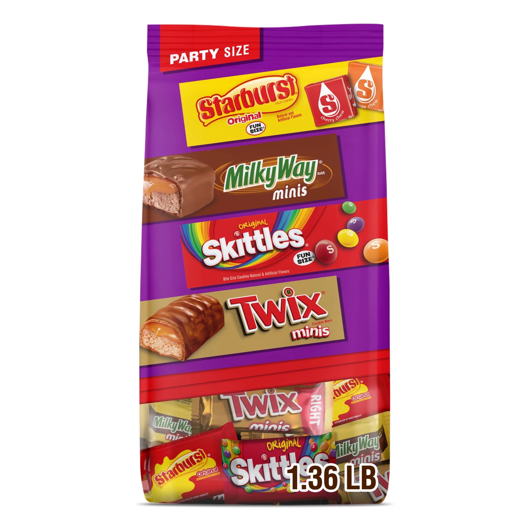 Twix, Milky Way, Skittles & Starburst Variety Assortment, Party Size - 21.82 Oz Bulk Bag