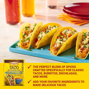 Old El Paso Taco Seasoning, 25% Less Sodium, 1 Oz.