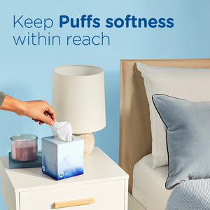 Puffs Ultra Soft Facial Tissues, Cube, 56 Facial Tissues per Box, 4 Count