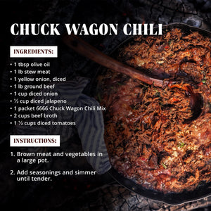 Four Sixes Chuck Wagon Chili Mix, Texas Style Seasoning Blend with a Hint of Heat, 1.25 Oz Packet