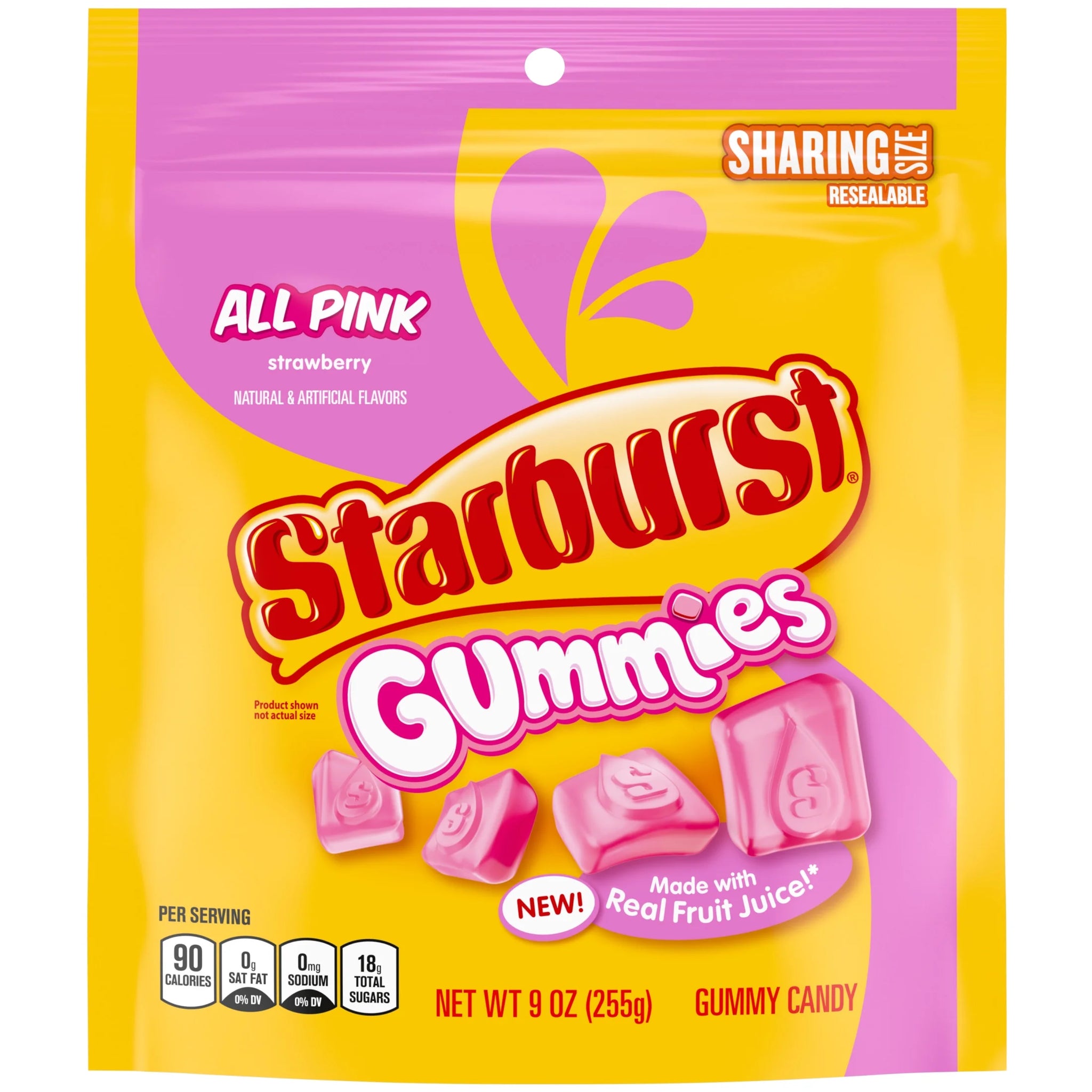 Starburst Gummies All Pink Gummy Candy, Sharing Size - 9 Oz Resealable Bag