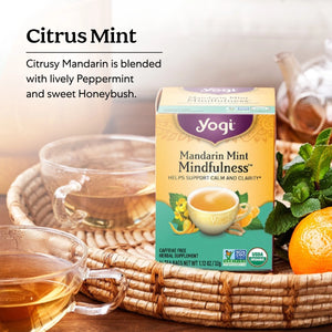 Yogi Tea Mandarin Mint Mindfulness, Organic Herbal Tea Bags, 16 Organic Tea Bags