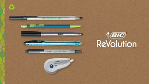 BIC Revolution Clic Stic Ballpoint Pens, Black, Medium Point, 48 Pack