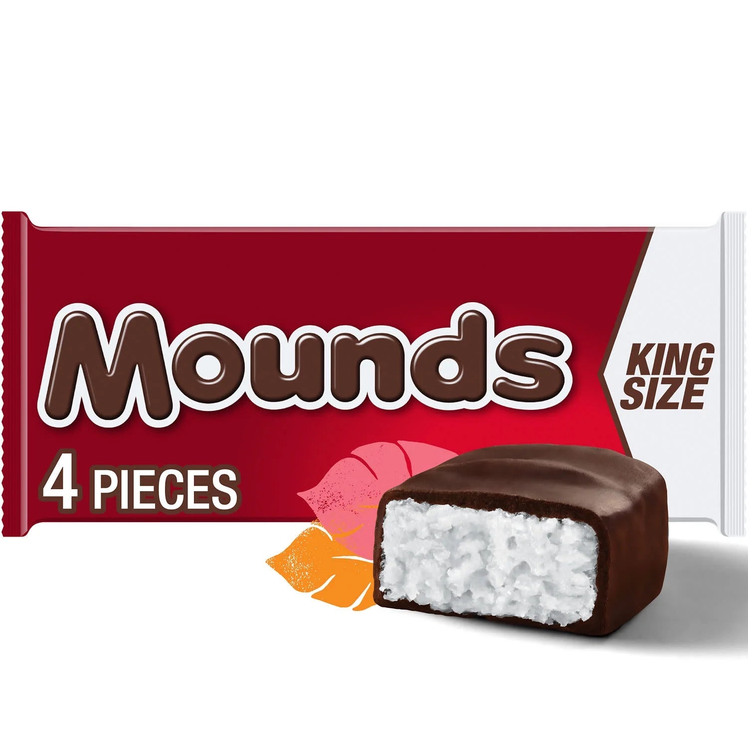 Mounds Coconut and Dark Chocolatey King Size Candy, Bars 3.5 Oz, 4 Pieces