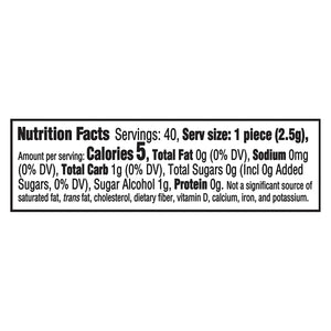 Trident Vibes Sour Patch Kids Sugar Free Gum, Blue Raspberry, Regular Size, 40 Piece Bottle